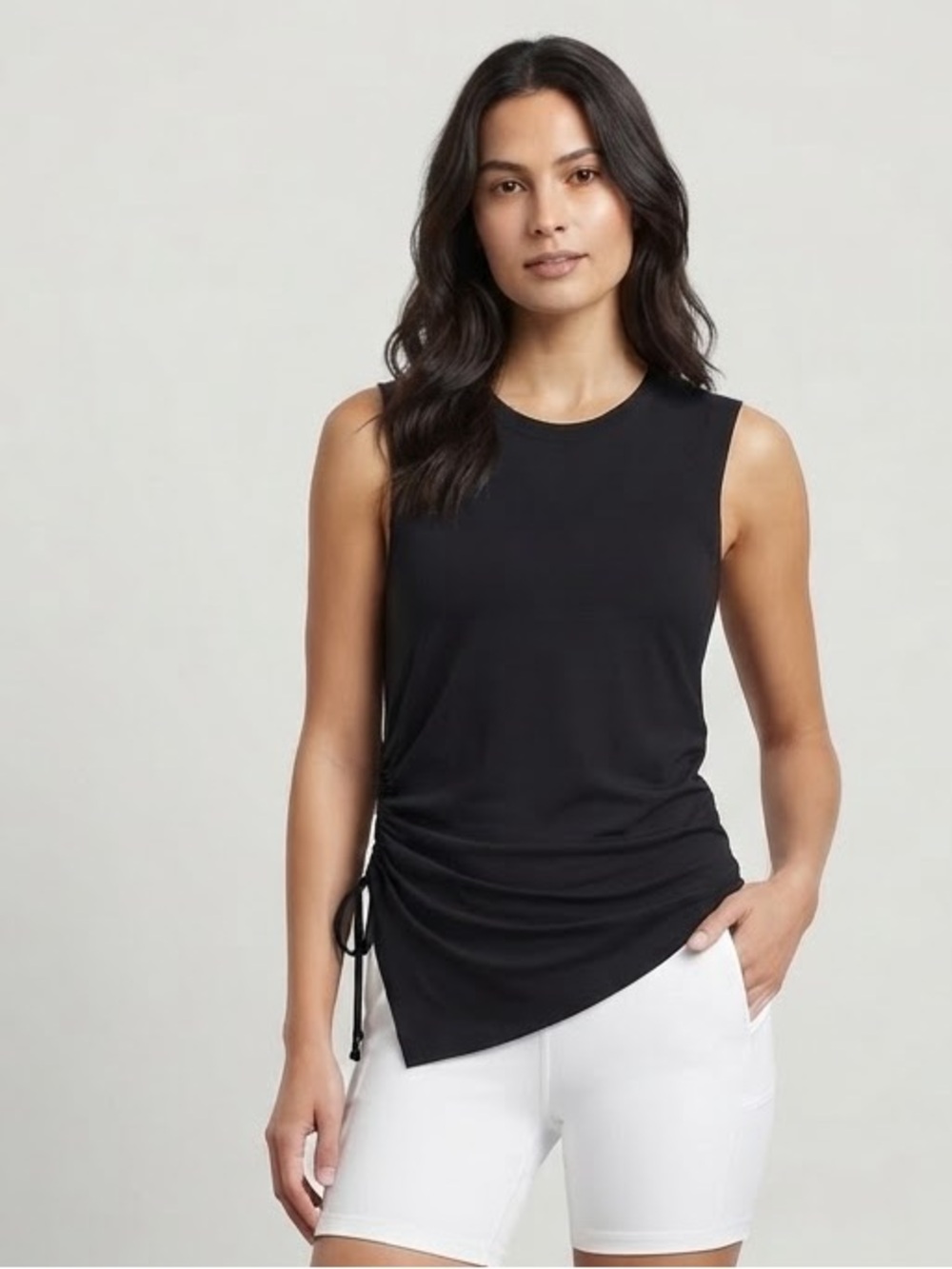 FP Movement Sleeveless Black Side-Tie Tank Top